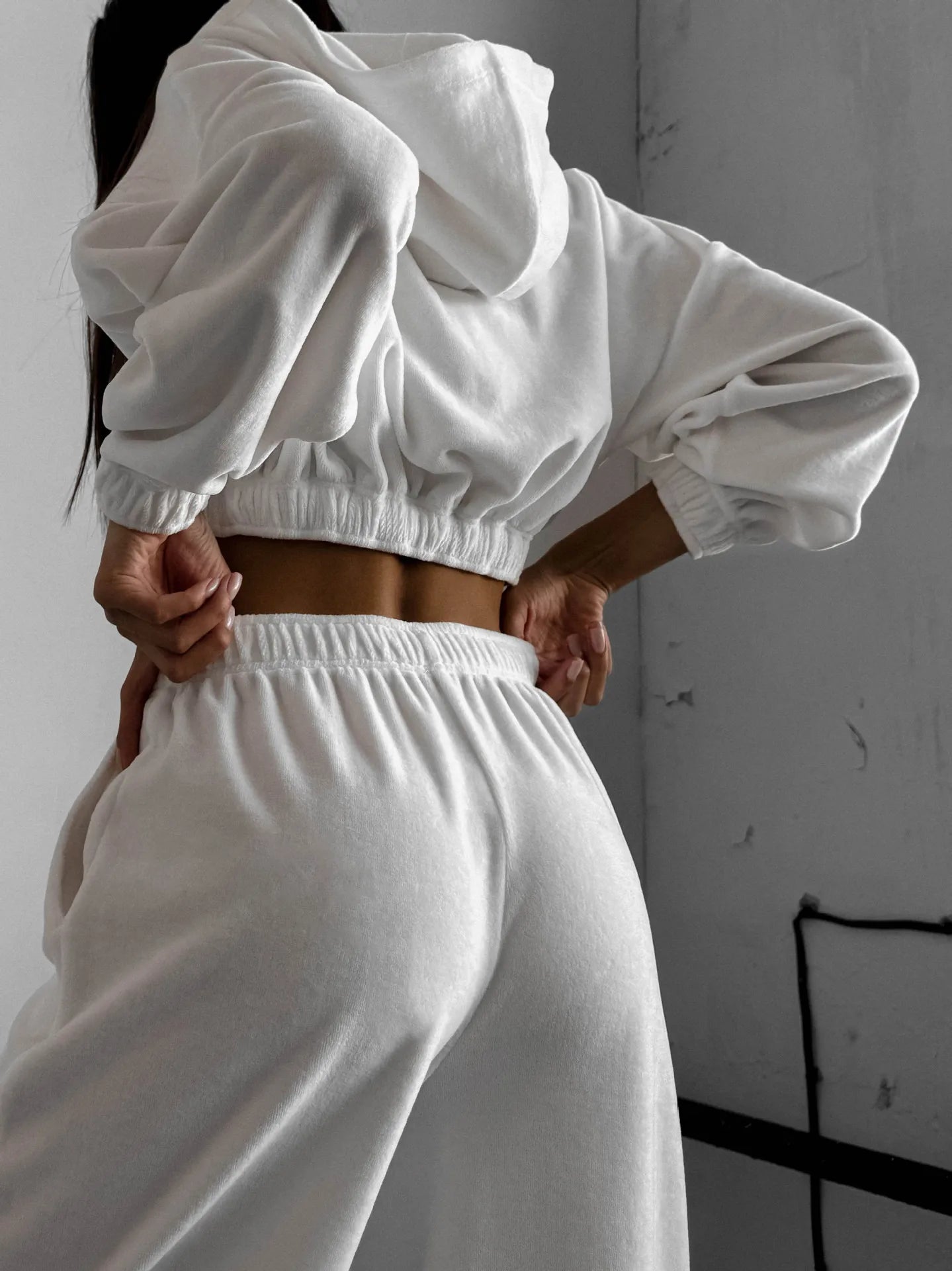 Fall Winter Women's Fashion Hooded Stand Collar Sweatshirt Set Casual Loose Fit Two Piece Streetwear Lounge Gym Ourdoor Outfit