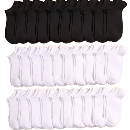 5/10 /20/30 Pairs Unisex Casual Plain Color Boat Socks Thin Breathable Comfy Anti Odor Sweat-absorbing Ankle Socks For Men Women.