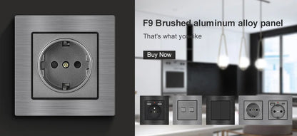 SRAN Eu-Steckdosen 220 V 16 A 82 x 82 mm Glas-Doppel-Dreifach-Wandstecker Russland Spanien Eingebautes Heimbüro.