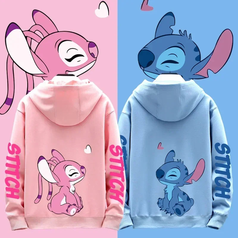 Disney Stitch Different Couple Outfits for Men and Women Casual Sweatshirts Hooded Jackets and Clothes.