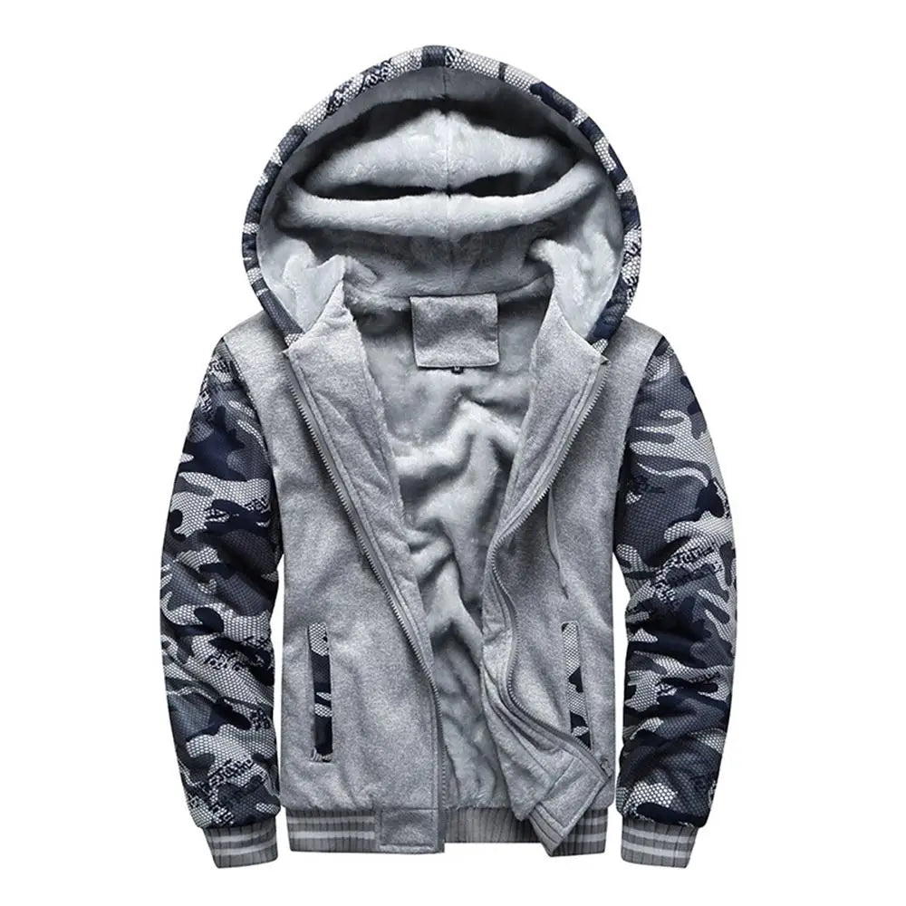 Men's Jacket Camouflage Thicken Winter Jackets for Men Fleece Long Sleeve Coat Man Casual Hoodies Streetwear Men's Coats.