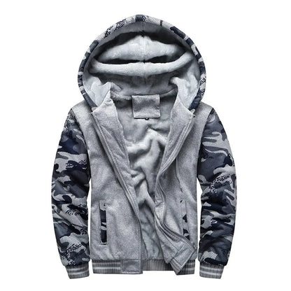 Men's Jacket Camouflage Thicken Winter Jackets for Men Fleece Long Sleeve Coat Man Casual Hoodies Streetwear Men's Coats.