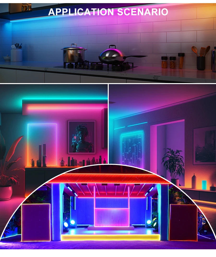 1-25M RGB Addressable COB LED Strip Light 24V WS2811 Pixel LED Strip Tuya WiFi RGBIC LED Ribbon Light Kit For TV Room decoration