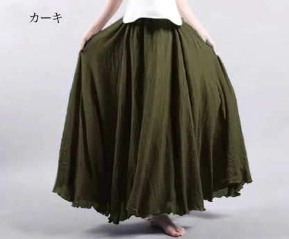 Fashion Cotton Linen Clothes Women Skirts Maxi Y2k Elegant Streetwear Saia Ropa Mujer Casual Vestido Long Skirt Faldas Harajuku.