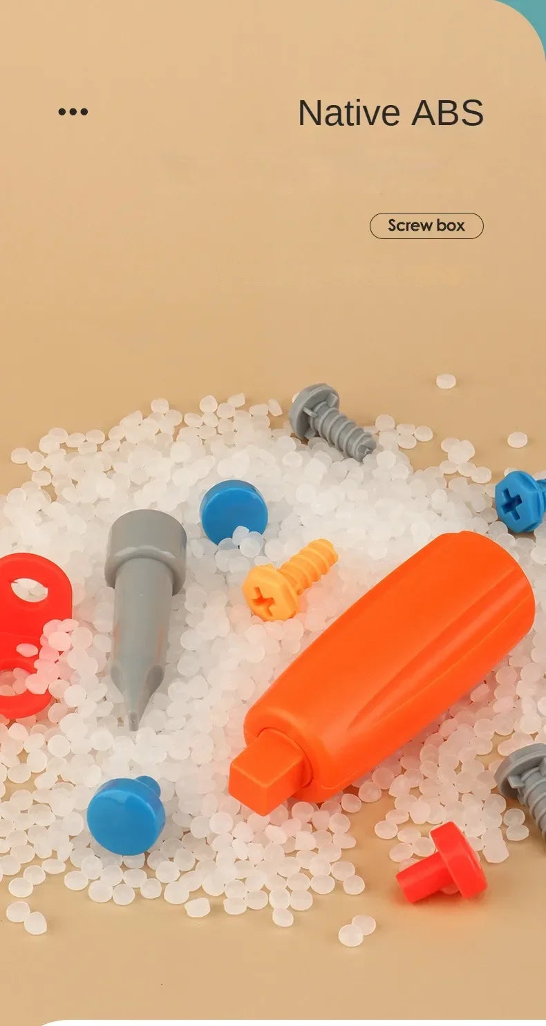 Children Toys Tool Set Electric Drill Screw Nut 3D Puzzle Toys Pretend Play Repair Tool Box Drilling Assembly Educational Toys.