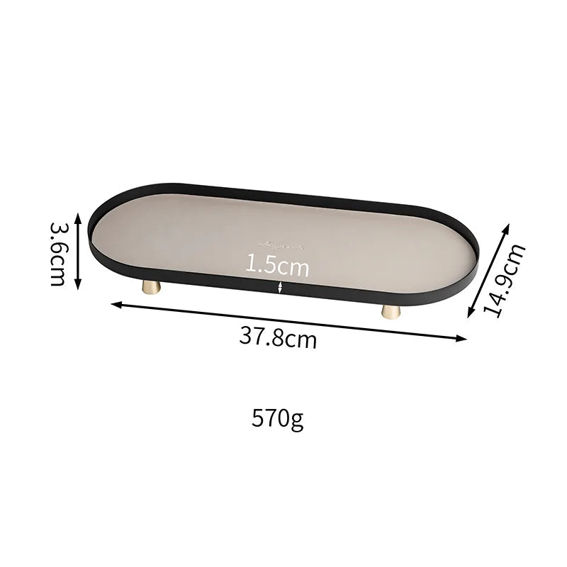 Wrought Iron Velvet Tray | Luxury Entryway Organizer w/ Leather Accent | Stackable Jewelry Display | Multi-Level Table Sculpture.