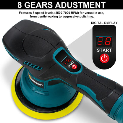 G perfil Akku-Autopolierer, 8 Gänge, verstellbar, automatisch, elektrisch, Wachsen, Schleifen, Versiegelung, Glasur, Elektrowerkzeug, passend für Makita 18 V Akku-Stift