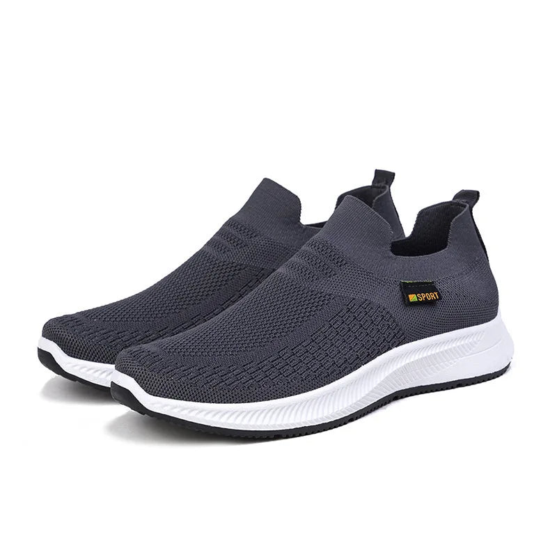 Men Walking Shoes Knit Mesh Breathable Sneakers Lightweight Sneakers Slip-on Mens Casual Shoes Fashion Comfort.