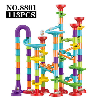 29-142PCS Marble Run Building Blocks Marbles Slide Toys For Children DIY Creativity Constructor Educational Toys Children Gift