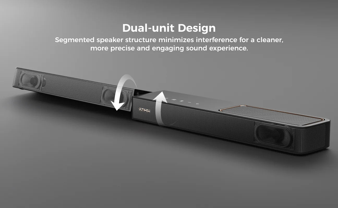 ULTIMEA 460W 5.1.2ch Sound Bar with Dolby Atmos, Surround Sound Home Theater System for TV with 2 Surround Speakers, APP Control.