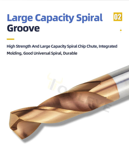 TOOLEYE Hartmetallbohrer Hartmetallbohrer Wolframstahl Spiralbohrer für Metallbearbeitung CNC-Drehmaschine Bohrwerkzeuge 1,0–20,0 mm