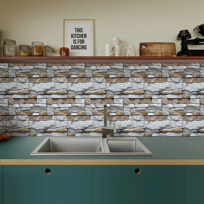 10/20Pcs 3D Faux Stone Wall Panels, Self-adhesive Panels, Kitchen Backsplash, Farmhouse Wall Decor, 30cm x 30cm