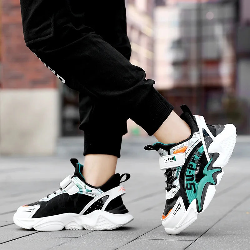 Sport Kids Leather Sneakers Four Season Boys Casual Shoes Non Slip Children Fashion School Walking Running Shoes Size 28-39.