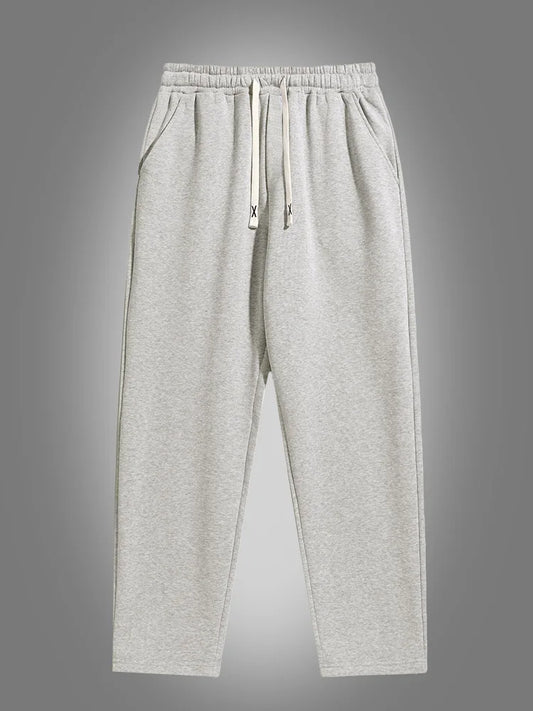 Men's solid color straight leg jogging pants, suitable for casual sports such as running, gym, and outdoor activities.