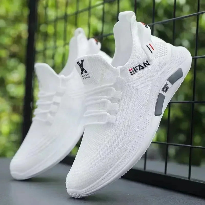 Spring White Casual Shoes Breathable Non-slip Walking Sneakers Men Shoes Outdoor 2024  Comfortable Fashion Lace Up Running Shoes.
