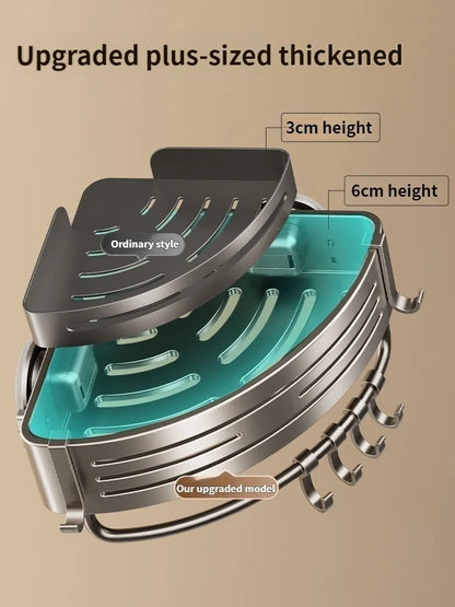 Saugnapf perforationsfreier Raum Aluminium Badezimmer Lagerregal Badezimmer Dreieckskorb Wandaufhänger Badezimmer Eckaufbewahrung
