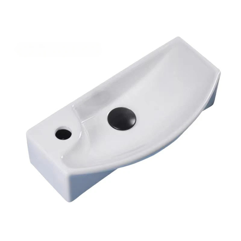 Einfache Installation, wandmontiertes Keramik-Badezimmerwaschbecken für kleine Räume