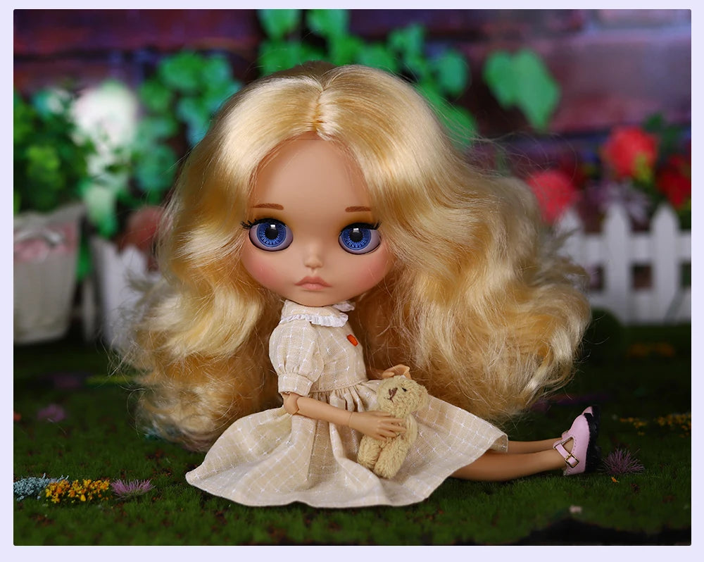 ICY DBS Blyth Doll BJD Joint Body tan Skin Matte Face Set Doll 1/6 30cm Girl Gift Anime SD