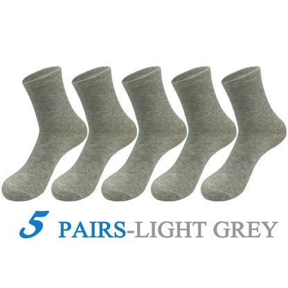 5 Pairs/Lot Socks Men Cotton Dress Wedding Black Grey White Brand Fashion Meias Male Breathable Casual Long Sock Gift 2024 New
