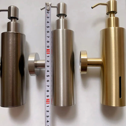 250 ml manueller Seifenspender aus gebürstetem Edelstahl zur Wandmontage, goldener schwarzer quadratischer runder Seifenspender für Hotelbadezimmer