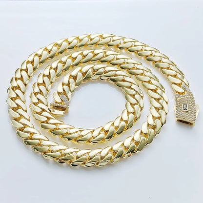 6/8/10/12/15/20mm Monaco Cuban Chain Necklace Hip Hop 14k Gold Plating Cuban Chain Bracelet Hip Hop Jewelry.