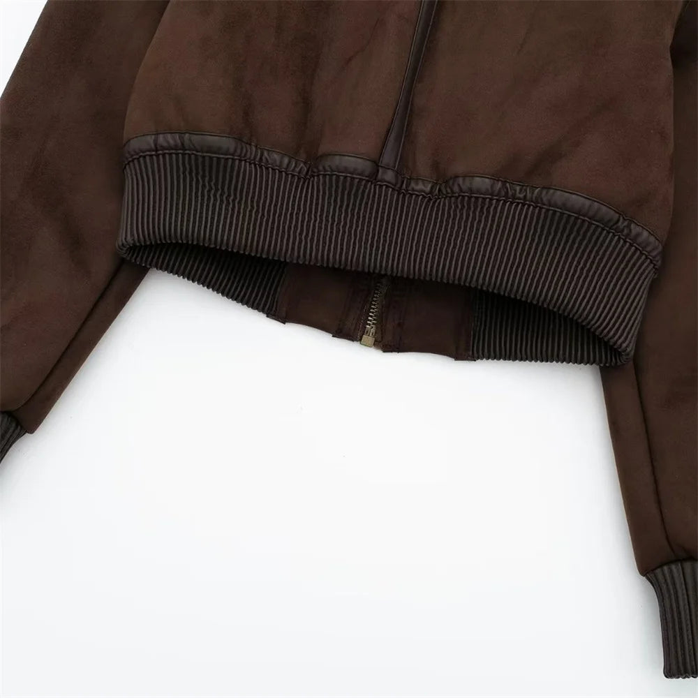 UNIZERA2023 Herbst und Winter Neue frauen Casual Stehkragen Kontrast Strap Dekoration Lose doppelseitige Jacke Mantel.