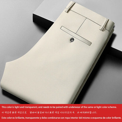 29-42 Men's Summer Pants Thin Straight Stretch Casual Pants with No Trace No Ironing Fabric Silky and Cool Feeling