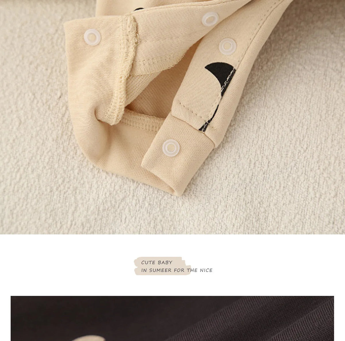 Neugeborener Frühlings- und Wintermode-Anzug mit Mond-Sonnen-Aufdruck, Baumwolle, bequem und weich, 0–12 Jungen und Mädchen, langärmeliger Baby-Body.