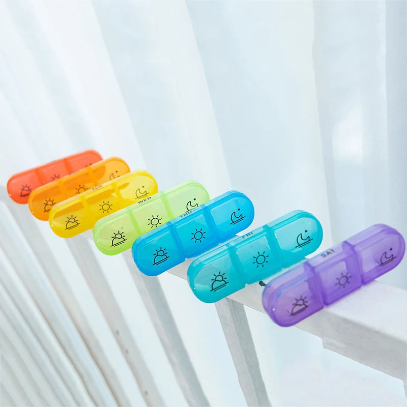 Weekly 6/7/8/10/21 Grids Pill Box Medicine Organizer Black Plastic Storage Box Container Portable Pill Case.