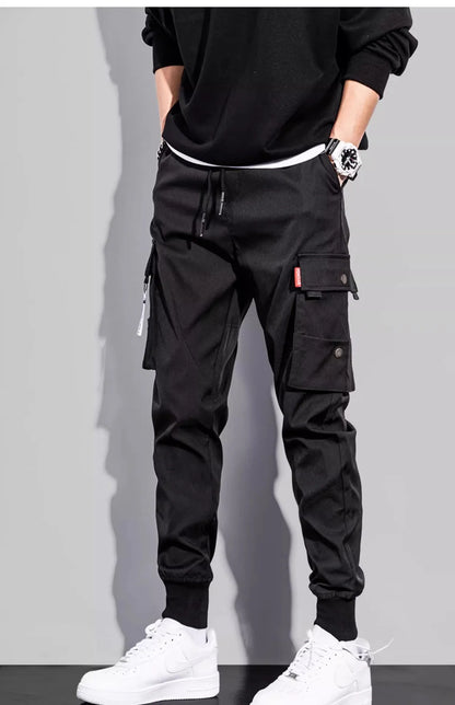 Men's Trendy Overalls Spring Autumn American Style Leggings, Men's Loose Casual Pants.