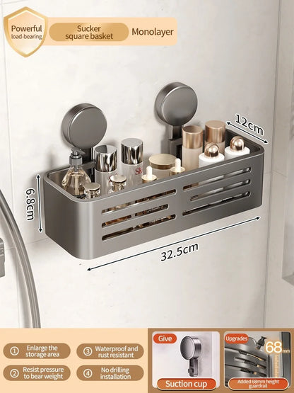 Badezimmer-Aufbewahrungsregal, Saugnapf, perforationsfreies Badezimmer, dreieckiger Toilettenwaschbehälter, Eck-Badezimmer-Aufbewahrungsregal