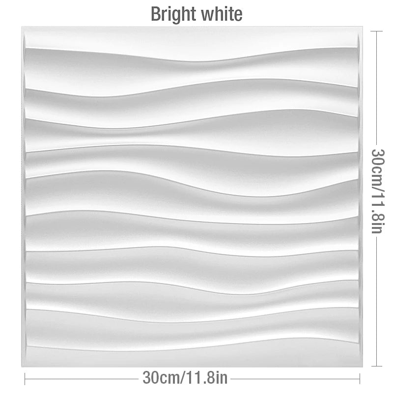 12pcs 30cm house wall renovation stereo 3D wall panel non-self-adhesive 3D wall sticker art tile wallpaper room bathroom ceiling