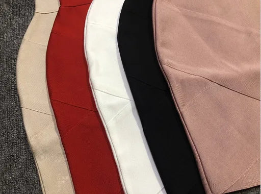 42CM Length Bandage Skirts Women Sexy High Waist Bodycon Mini Asymmetric Skirt Elastic High Street Evening Club Party Bottoms.