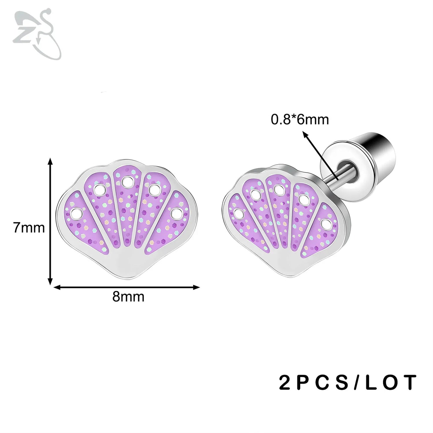 ZS 2Pcs/lot Stainless Steel Butterfly Star Heart Stud Earring Silver Color Earrings Ear Tragus Helix Tragus Piercing 20G Jewelry