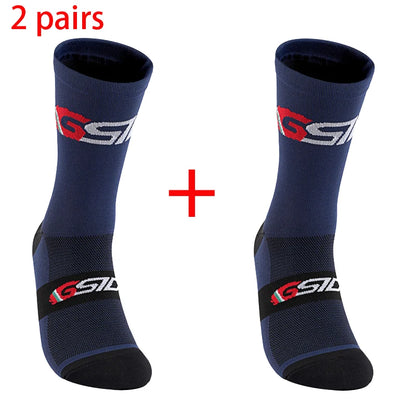 GSIDI2pairs 2023 New Cycling Socks Bike Nurse Compression Road Bike Running Mtb Knee-high White Sports Funny Brand Black.