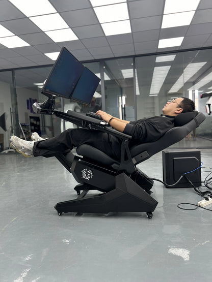 EASE POD PRO Günstiger, bequemer Computer-Cockpit-Zero-Gravity-Stuhl, ergonomischer Stuhl, Arbeitsplatz für 1–2 Monitore