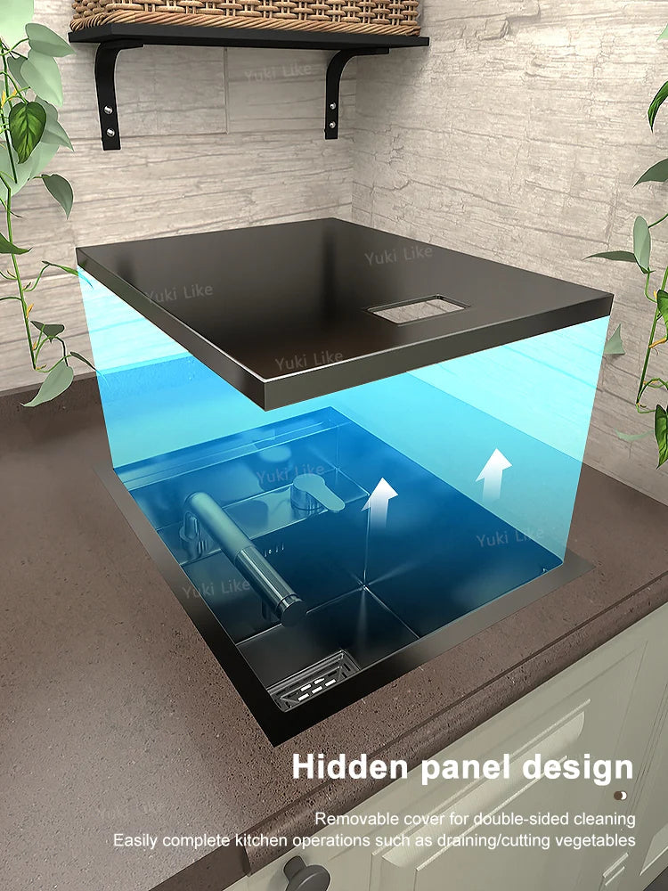 Stainless Steel Kitchen Sink Concealed Mini Single Sink Apartment Bar Multifunctional Hand Wash Fruit and Vegetable Basin