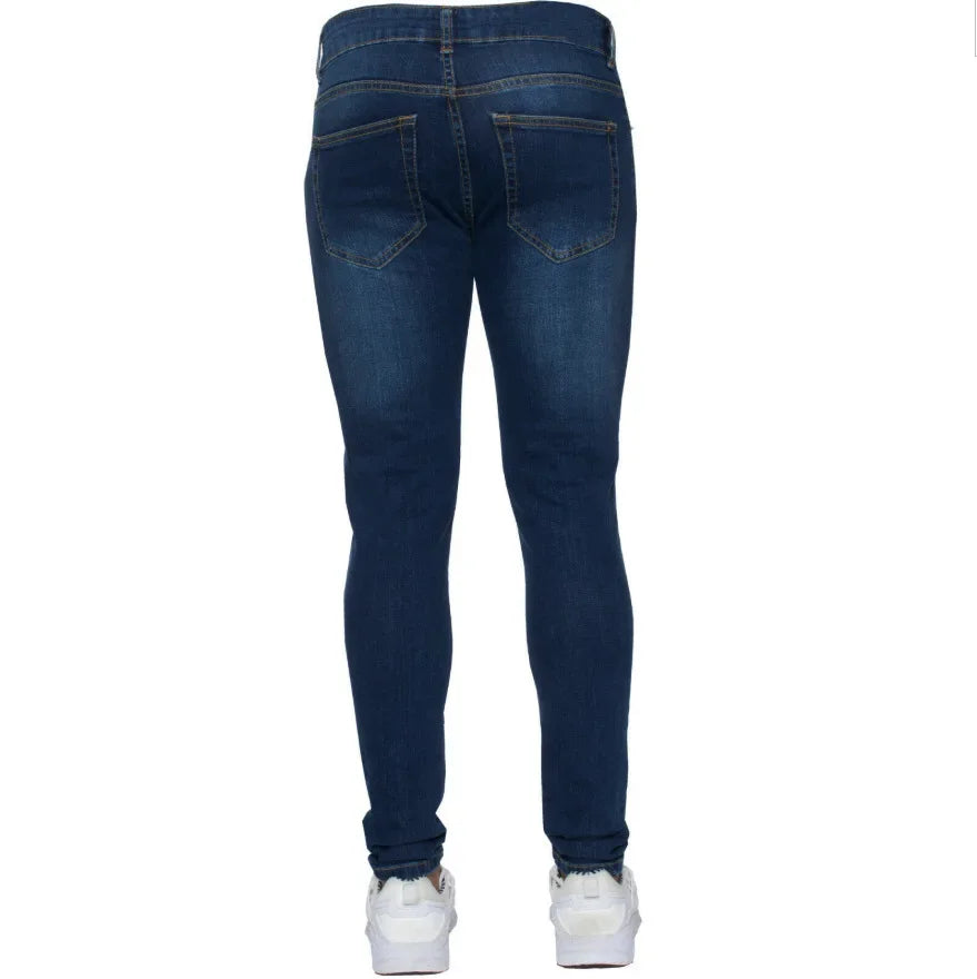 Business Men's Casual Jeans Stretch Denim Trousers Spring Autumn Classic Black Sky Blue Grey Straight Work Fashion Brand Clothin.