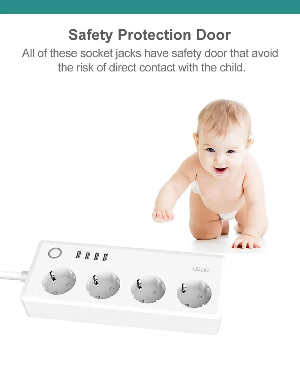 LELLKI Zigbee Power Streifen Tuya Smart Life Schalter Stecker Steckdose Zigbee2mqtt Verlängerungskabel 1,8 Mit Alexa SmartThings.