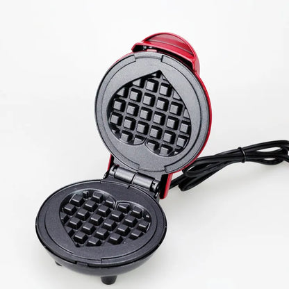 Electric Waffle Machine Portable Home Breakfast Machine Waffle Maker Breakfast Love Heart Shaped Waffle Maker Cooking Appliance.