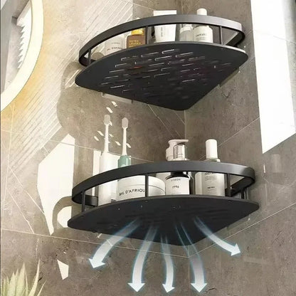 Aluminium Legierung Shampoo Rack Badezimmer Regal Make-Up Lagerung Organizer Dusche Regal Bad Zubehör Kein Bohrer Wand Ecke Regal