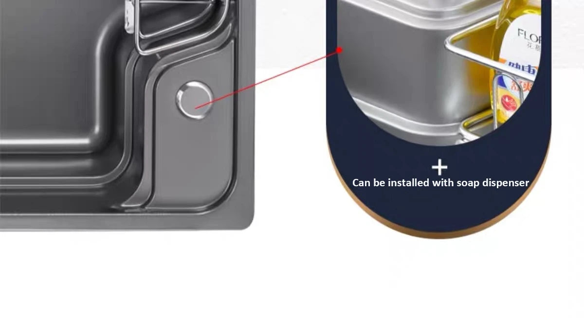 Japanese 3D Flat Large Single Slot Little millet grain Nano 304 Stainless Steel Kitchen Sink Wash Basin Dish Basin for Household