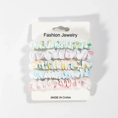 Sweet Multicolor Hair Tie Hair Clip Set Durable Hairpin Simple Elastic Ponytail Rubber Band Headwear Hair Styling Accessories.