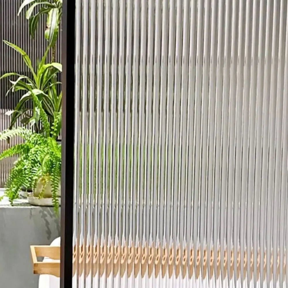 Reeded Glass Window Privacy Film Anti-peep Shading Glass Frosted Film Opaque UV Protection Static Stripe Decorative Window Film.