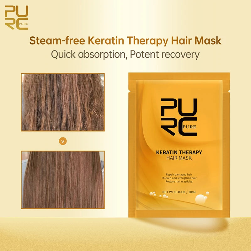 PURC Professional Brazilian Keratin Hair Treatment Cream Straightening Smoothing Scalp Treatment Purifying Shampoo Hair Care.