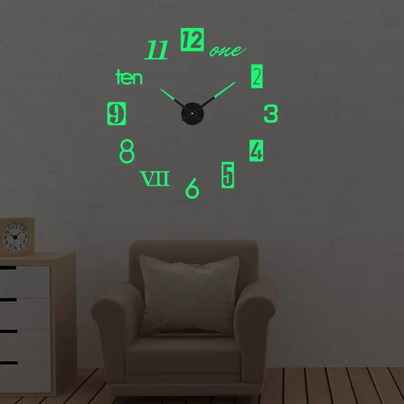 2D/3D Große Römische Ziffer Acryl Spiegel Wanduhr Aufkleber Mode DIY Quarz Uhren Uhr Hause Dekoration Wohnzimmer Aufkleber