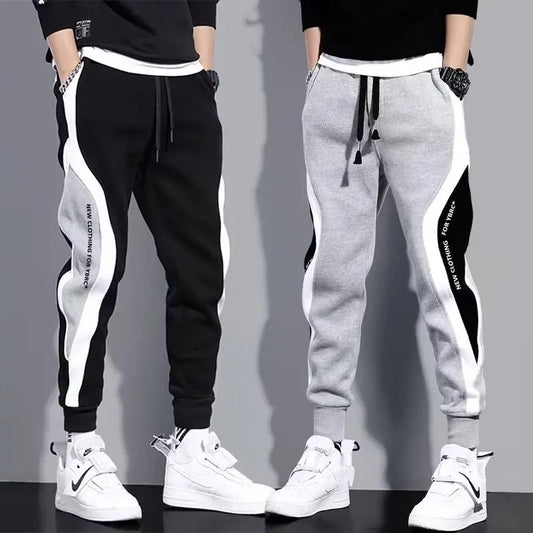 Men Black Pants Hip Hop Drawstring Jogger Fashion Comfortable Trousers Male Casual Sweatpants Loose Elastic Waist Sportswear.