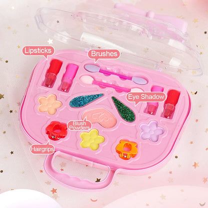 Princess Make Up Box Play House Toy Girls, Eye Shadow Makeup Cosmetics Handbag, Birthday Christmas Gift for Kids Party Cosplay.