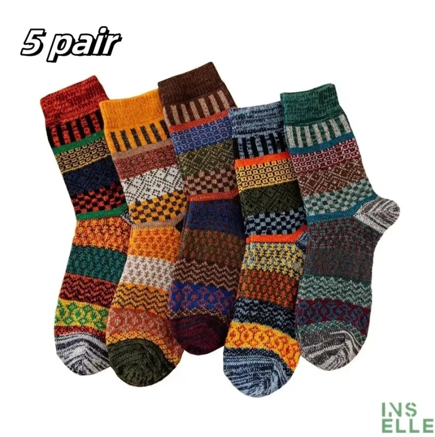 Men's thick warm towel socks 3 pairs of casual solid color mid-calf socks winter men's socks
