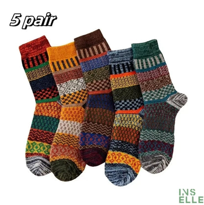 Men's thick warm towel socks 3 pairs of casual solid color mid-calf socks winter men's socks